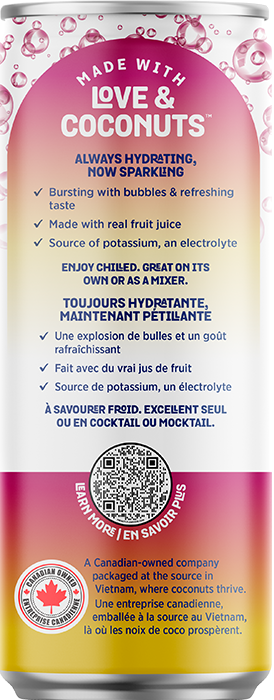 Sparkling Coconut Water with Passion Fruit