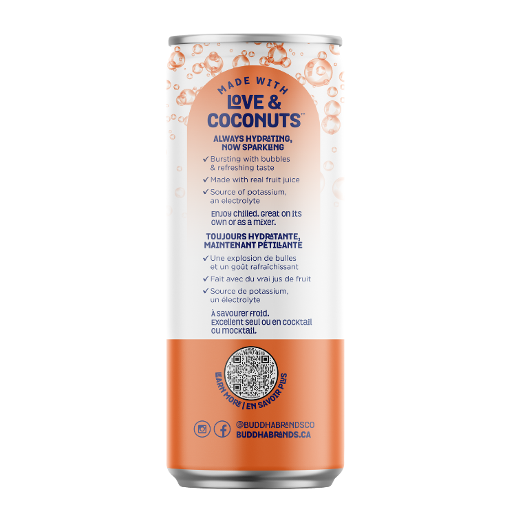 Sparkling Coconut Water with Peach Mango