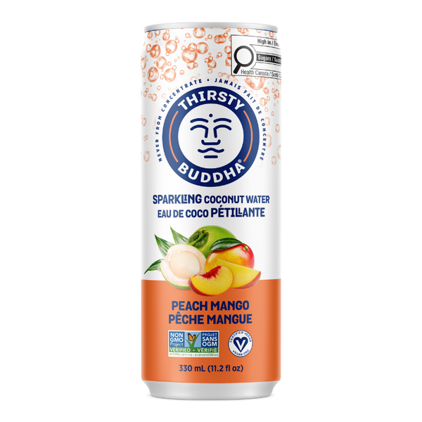 Sparkling Coconut Water with Peach Mango