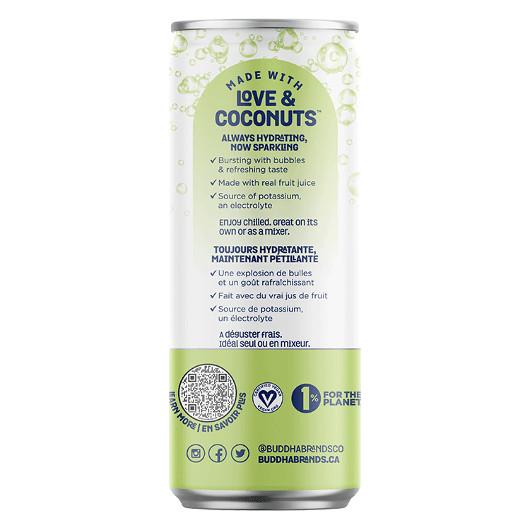 Hungry Buddha Keto Bars - Sparkling Coconut Water with Lime - Buddha Brands CA