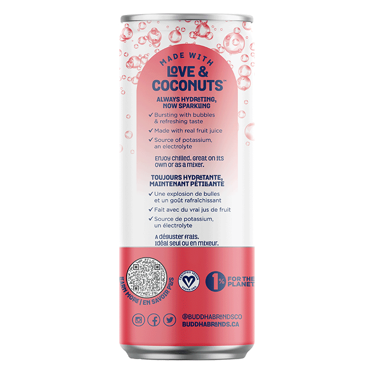 Hungry Buddha Keto Bars - Sparkling Coconut Water with Watermelon - Buddha Brands CA